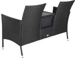 Casaria Tuinbank Polyrattan – 2 Zitter Incl. Tafel & Kussens – Zwart -Optimaal Tuinmeubel Winkel 1200x926 7