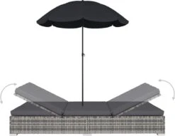 Prolenta Premium - Loungebed Met Parasol Poly Rattan Grijs 13 Prolenta Premium - Loungebed Met Parasol Poly Rattan Grijs -Optimaal Tuinmeubel Winkel 1200x927 1
