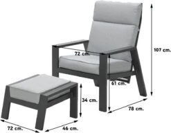 Garden Impressions Max Verstelbare Stoel + Voetenbank -Optimaal Tuinmeubel Winkel 1200x933