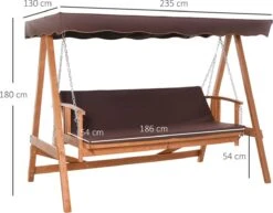 Outsunny Hollywoodschommel Hout Tuinschommel Schommelbank Ligfunctie 3 Personen 84A-185 -Optimaal Tuinmeubel Winkel 1200x936 2