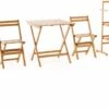 Bistro Set Hout Balkonset FSC – Patio Set Tuin – Houten Frans Tuinsetje – Kleine Tuinset – Complete Kleine Balkon Tafelset Met Gratis Bijzettafel – Hardhout FSC Balkonstoelen & Balkon Tafel - Tuintafel En Stoelen - Bistroset Van Hout – Balcony Set