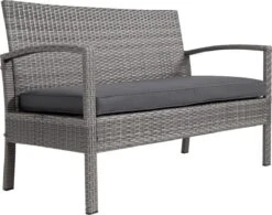 Casaria Polyrattan Loungeset – 2 Stoelen 1 Bank 1 Tafel - Antraciet -Optimaal Tuinmeubel Winkel 1200x945 1