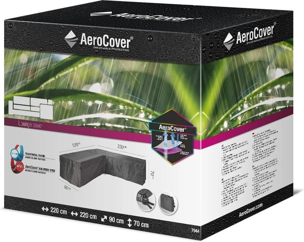 AeroCover Loungesethoes 220x220x90xH70 Cm - Antraciet 7 AeroCover Loungesethoes 220x220x90xH70 Cm - Antraciet - Afbeelding 7