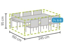 Weersbestendige Beschermhoes Tuinset | 245 X 150 X 95 Cm | Premium | Waterproof | TÜV Rheinland Gecertificeerd | Hoes Voor Tuin | Waterdicht | Solution Dyed (verkleuring Onmogelijk) | Grijs / Antraciet -Optimaal Tuinmeubel Winkel 1200x960 8