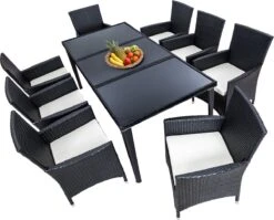 Tectake - Tuinmeubelset - 8 Persoons - Zwart 11 Tectake - Tuinmeubelset - 8 Persoons - Zwart -Optimaal Tuinmeubel Winkel 1200x967 2