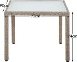 Casaria Polyrattan Tuinset - 4 Stoelen & Tafel 90x90 Cm - Beige Grijs 14 Casaria Polyrattan Tuinset - 4 Stoelen & Tafel 90x90 Cm - Beige Grijs -Optimaal Tuinmeubel Winkel 1200x972 9