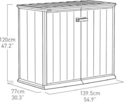 Keter Patio Store Opbergkast - 139,5x77x120cm - Grijs -Optimaal Tuinmeubel Winkel 1200x995 1