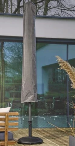 Weersbestendige Parasolhoes - Rond & Vierkant - Max. 3 X 3 M - Grijs / Antraciet - Stokparasol -Optimaal Tuinmeubel Winkel 616x1200