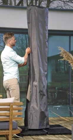 Weersbestendige Parasolhoes - Max. 4 X 4 M - Grijs / Antraciet - Zweefparasol 15 Weersbestendige Parasolhoes - Max. 4 X 4 M - Grijs / Antraciet - Zweefparasol -Optimaal Tuinmeubel Winkel 627x1200