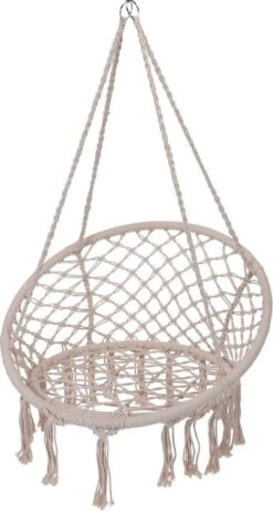 Merkloos Hangstoel Katoen - Beige/Wit - Ø80CM