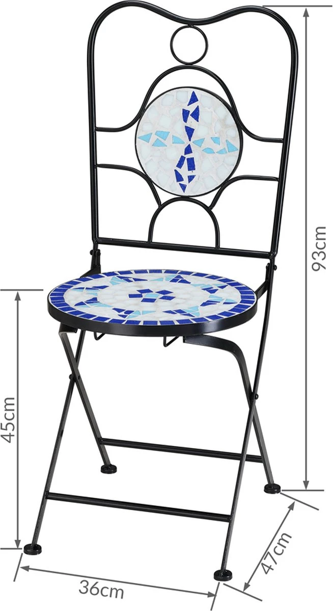 Merkloos Mozaïek Bistroset Neptun - 3-delig 3 Merkloos Mozaïek Bistroset Neptun - 3-delig - Afbeelding 3