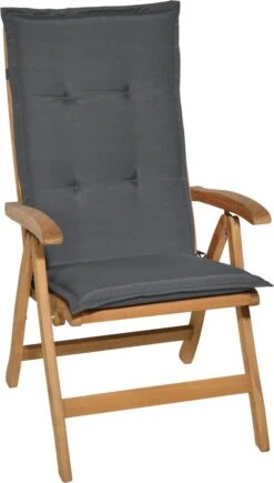 Beautissu Loft HL – Set Van 4 Tuinkussens Hoge Rug 120x50x6 Cm Kussen Grafiet Grijs Tuinstoelkussens Zitkussen Tuinstoel -Optimaal Tuinmeubel Winkel 682x1200