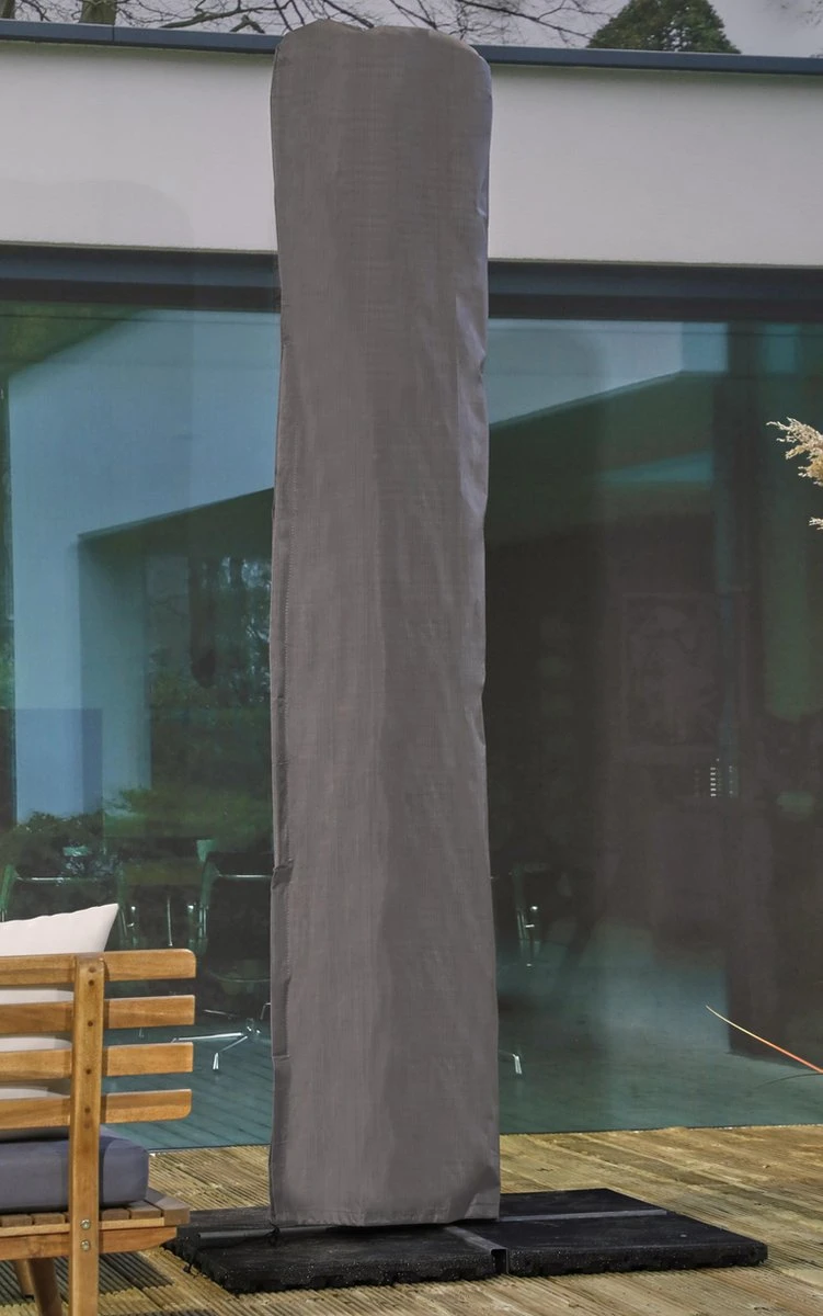 Weersbestendige Parasolhoes - Max. 4 X 4 M - Grijs / Antraciet - Zweefparasol 1 Weersbestendige Parasolhoes - Max. 4 X 4 M - Grijs / Antraciet - Zweefparasol