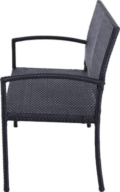 Outsunny Polyrotan Tuinbank 2-zits Parkbank Bank Staal Zwart 867-022 -Optimaal Tuinmeubel Winkel 753x1200 2
