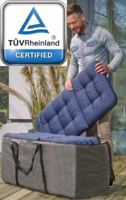 Opbergtas Voor Tuinmeubelkussens - 125 X 40 X 50 Cm (4 – 6 Lounge- Tuinkussens) - Grijs / Antraciet -Optimaal Tuinmeubel Winkel 754x1200