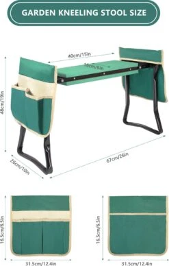 Uten - Kniebankje Tuin - Knie Steun - Tuinkruk Inklapbaar - Kniesteun Tuinieren - Kniekussen - Tot 150 Kg - Groen -Optimaal Tuinmeubel Winkel 763x1200