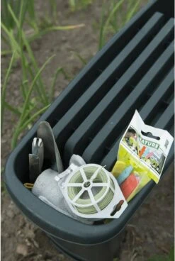 Nature - Tuinkruk 2-in-1 - Tuinzit/-knielkruk - Tuin Werkbank - Grijs - H34 X 66 X 25cm -Optimaal Tuinmeubel Winkel 805x1200