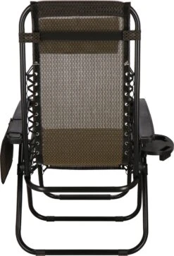 Springos Tuinstoel | Ligstoel | Opvouwbaar | Verstelbaar | Ergonomische Hoofdsteun | Bruin / Zwart -Optimaal Tuinmeubel Winkel 816x1200