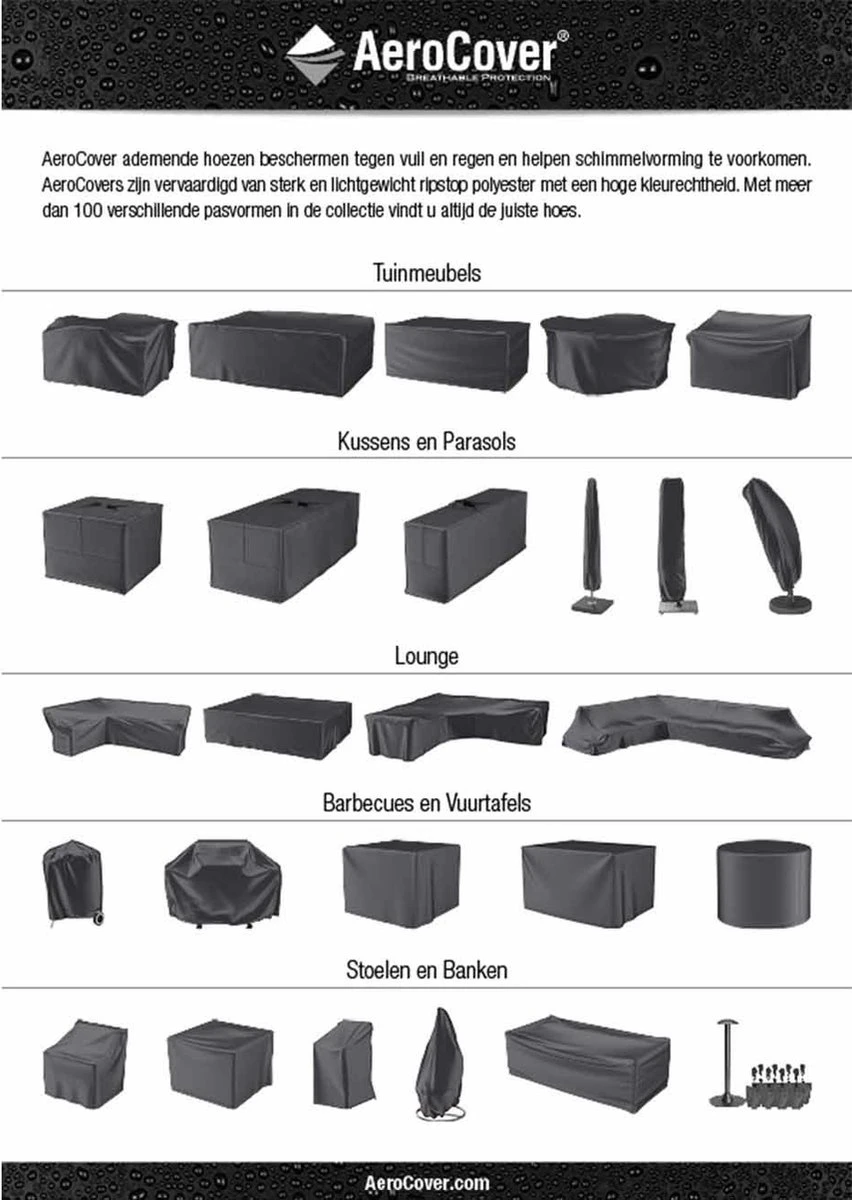 AeroCover Loungesethoes 220x220x90xH70 Cm - Antraciet 9 AeroCover Loungesethoes 220x220x90xH70 Cm - Antraciet - Afbeelding 9