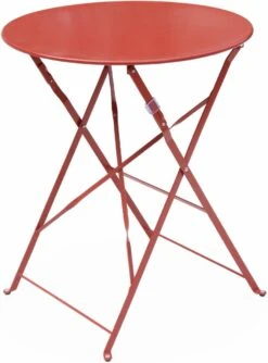 Emilia - Ronde Inklapbare Bistrotafel Ø60cm Van Gepoedercoat Staal – Terra Cotta 11 Emilia - Ronde Inklapbare Bistrotafel Ø60cm Van Gepoedercoat Staal – Terra Cotta -Optimaal Tuinmeubel Winkel 887x1200 1