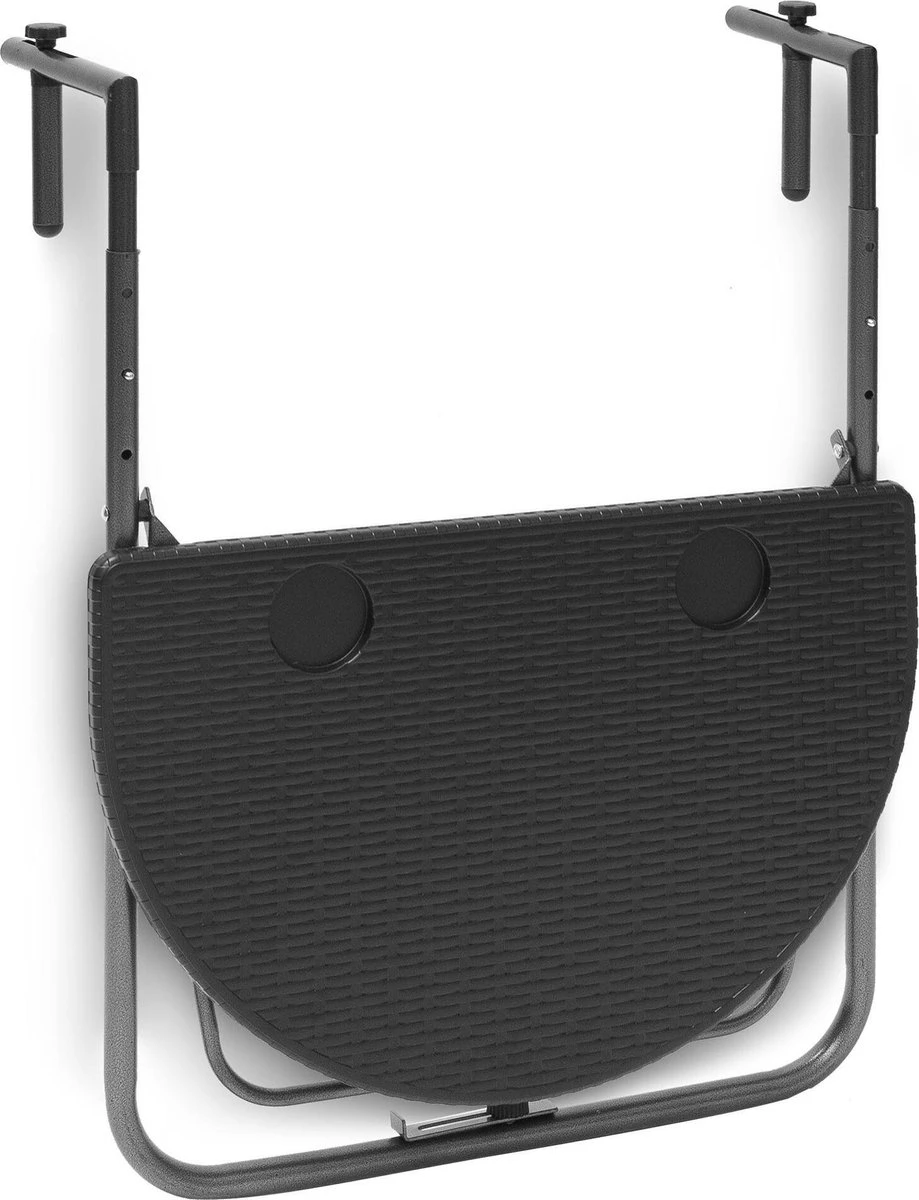 Relaxdays Balkontafel Inklapbaar, Balkon Tafel Rotan, Hangtafel Reling - Zwart 13 Relaxdays Balkontafel Inklapbaar, Balkon Tafel Rotan, Hangtafel Reling - Zwart - Afbeelding 13