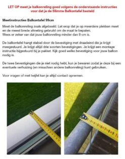 GoudmetHout Inklapbare Balkontafel - Balkonbar - Balkon Tafel - 99 Cm - Hout - Transparant Wash - Reling Smal -Optimaal Tuinmeubel Winkel 944x1200