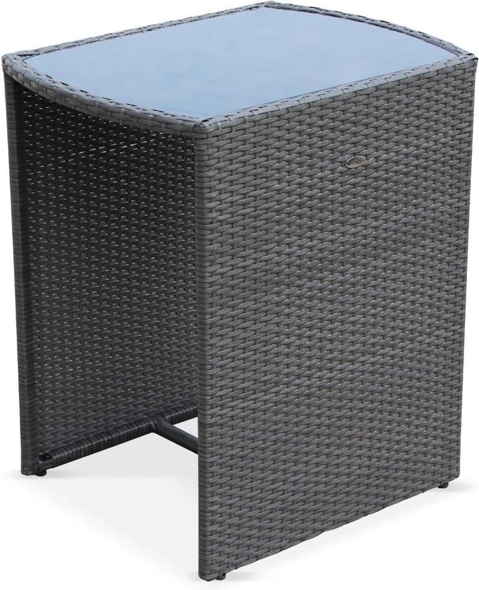 Alice's Garden Balkonset Doppio - 2 Stoelen - Inschuifbaar - Wicker - Grijs 2 Alice's Garden Balkonset Doppio - 2 Stoelen - Inschuifbaar - Wicker - Grijs - Afbeelding 2