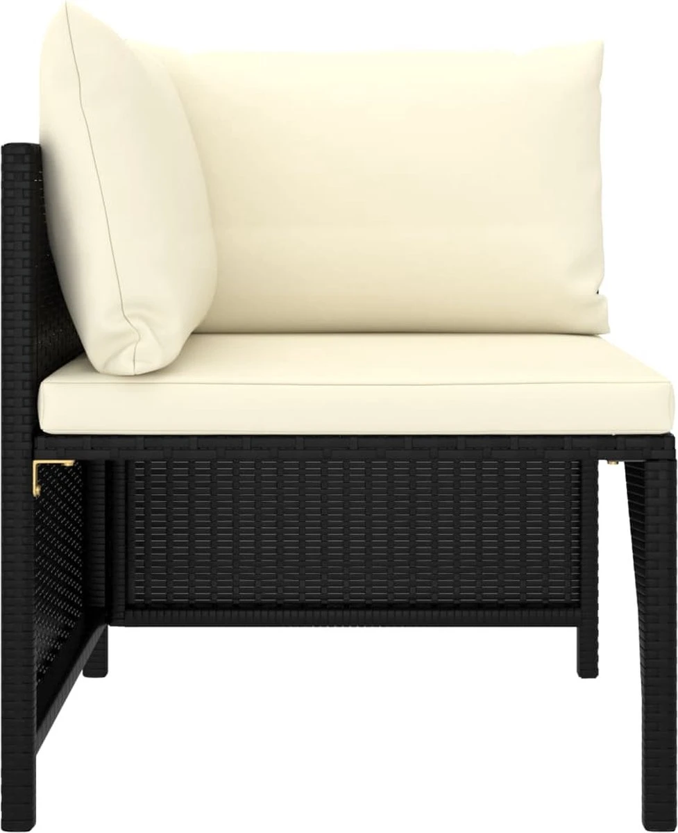 VidaXL 4-delige Loungeset Met Kussens Poly Rattan Zwart 9 VidaXL 4-delige Loungeset Met Kussens Poly Rattan Zwart - Afbeelding 9