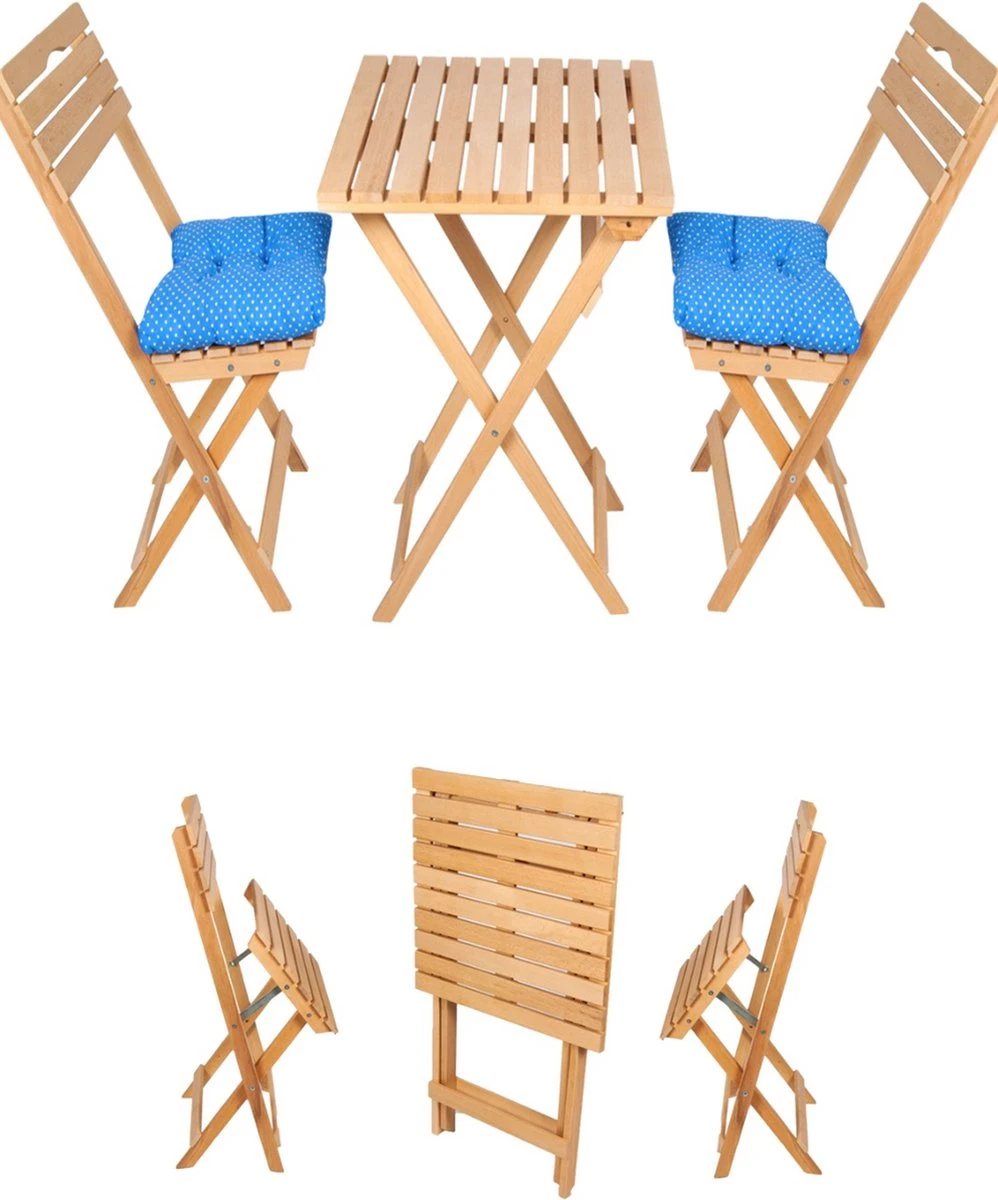 SiRaC - Houten Tuinset - Balkonset - 3-delig - Met Paarse Kussens - Natuurlijke Hout - Balkon Meubelen - 2 Persoons Balkonset - Twee Stoelen En Bijzettafel - Hout 3 SiRaC - Houten Tuinset - Balkonset - 3-delig - Met Paarse Kussens - Natuurlijke Hout - Balkon Meubelen - 2 Persoons Balkonset - Twee Stoelen En Bijzettafel - Hout - Afbeelding 3